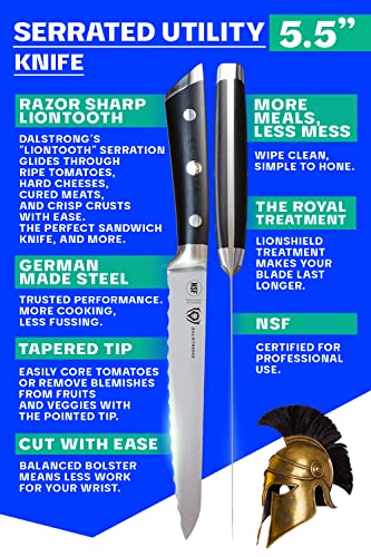 Dalstrong Serrated Utility Knife - 5.5 Inch - Gladiator Series Elite - Forged High Carbon German Steel - Kitchen Knife thumb #3