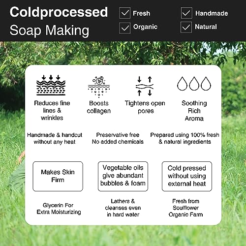 Image of Soulflower Sweet Rose Soap Handmade, 100% Pure, Natural & Cold processed Grade 1 BIS Standard Premium & Luxurious Soap with Essential Oils, Exotic Herbs & Aroma, 150g