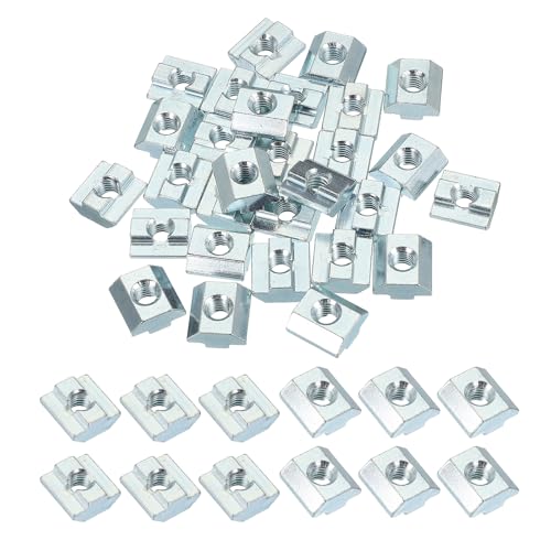 PATIKIL M8 Sliding t Nuts, 30 Pcs Hammer Head Fastener Nut Thread t Slide Drop in Nuts for European Standard 4040 Series 8 mm T-Slot Aluminum Extrusion Profile