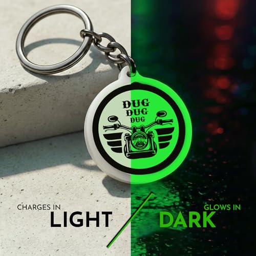 Image of Mi Glow Store Glow in Dark Keychain for Bike Men | Gift for Man | Bike Accessories | Charges in Light Glows in Dark | Key chain for Bike