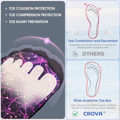 Image of Built-in Heel Grips Water Shoes for Kids Girls Boys Hiking Wide Barefoot Swim Beach Pool Big Kid