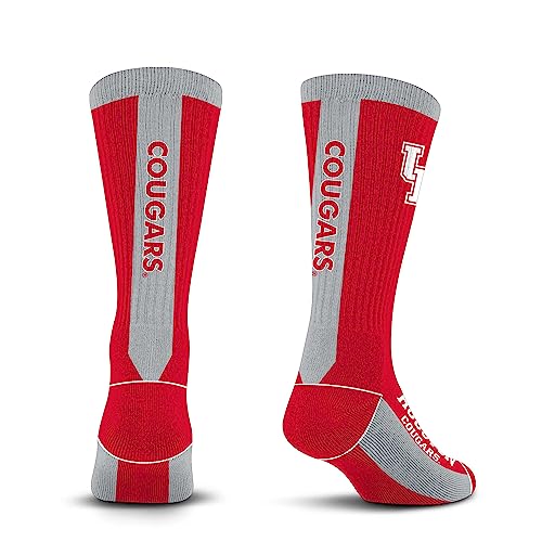 For Bare Feet NCAA HOUSTON COUGARS MVP Crew Sock Team Color Large