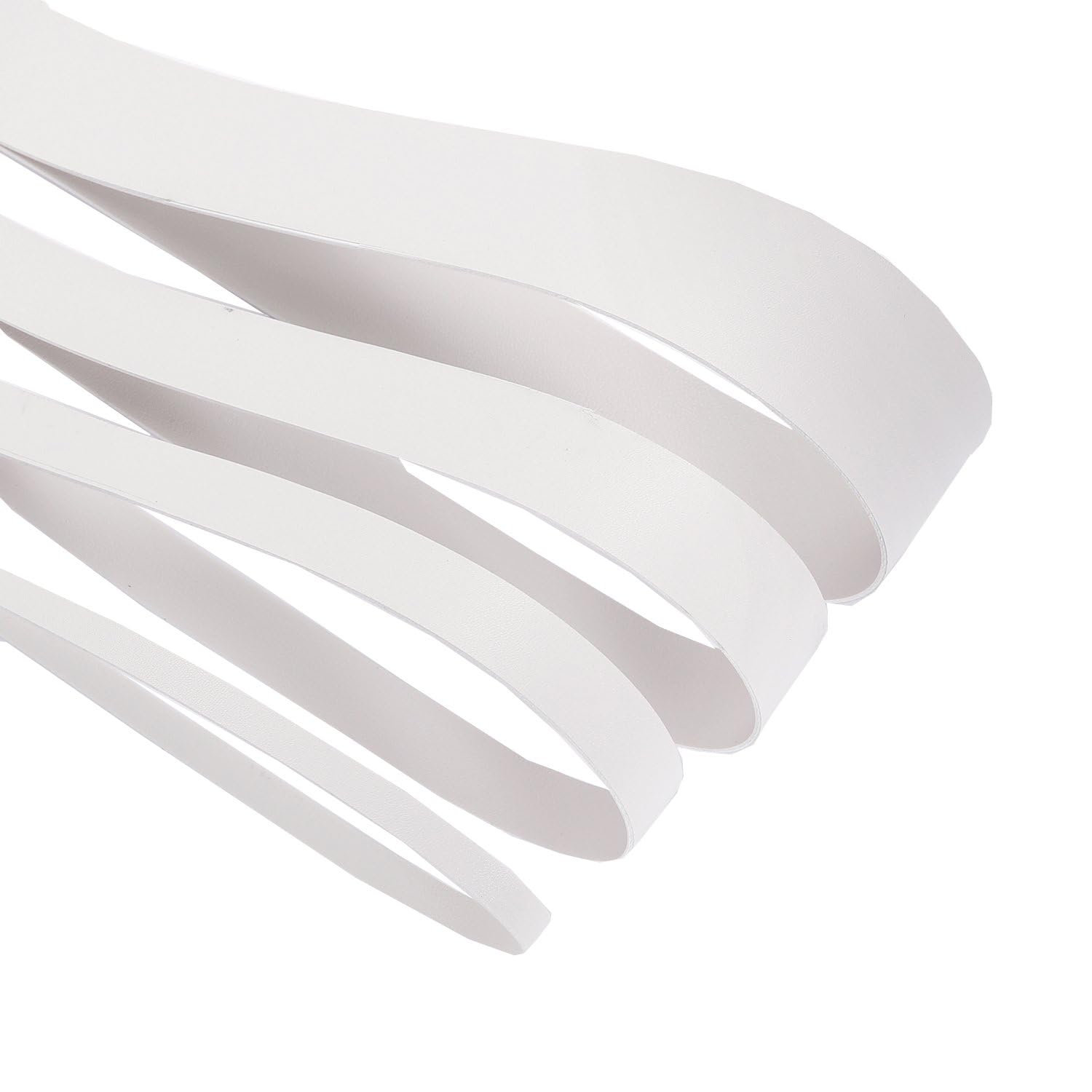 Faux Leather Strap Binding Ribbon Trim Double Sided Thick Trimming Flat Tape Cord in 15 Colors Strong Upholstery Strips 10mm 20mm 30mm 50mm. [White #102, 30mm - 18 Meters]