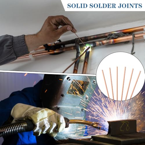 Image of Tandefio Brazing Rods AWS BCuP-1 40 Sticks, Copper Solder Flat Welding Rods 0.050 inchx1 /8 inchx10 inch for Air Conditioning, Refrigerator, Cold Storage & HVAC Units, Phos Copper Brazing Alloys