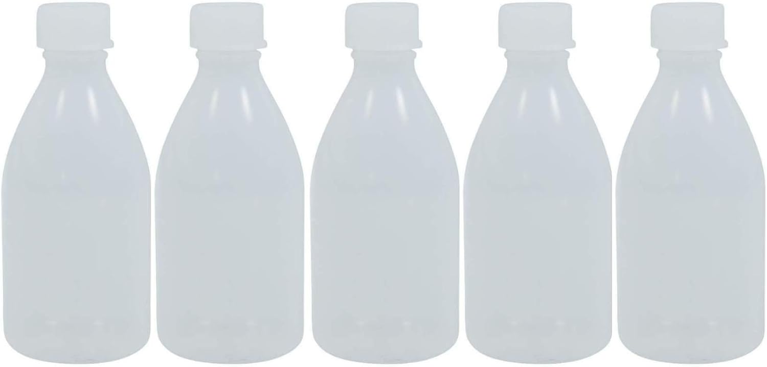 Viva-Haushaltswaren Gabriele Hesse e.K. 5 x Laboratory Bottles 100 ml Made of LDPE Plastic BPA Free - Made in Germany - Includes Filling Funnel
