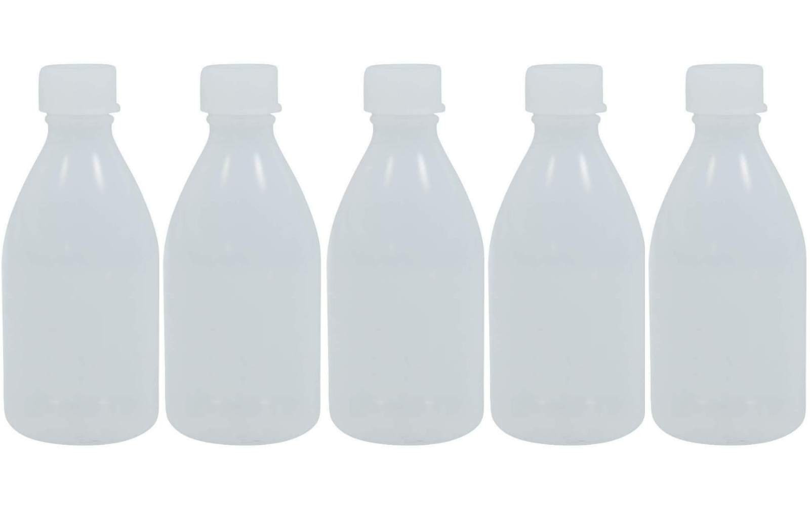Viva-Haushaltswaren Gabriele Hesse e.K. 5 x Laboratory Bottles 100 ml Made of LDPE Plastic BPA Free - Made in Germany - Includes Filling Funnel