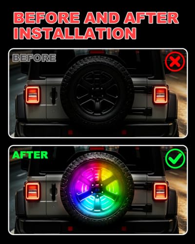Image of RGB LED Spare Tire Brake Light w /Dual Control Compatible with 07-18 Jeep JK