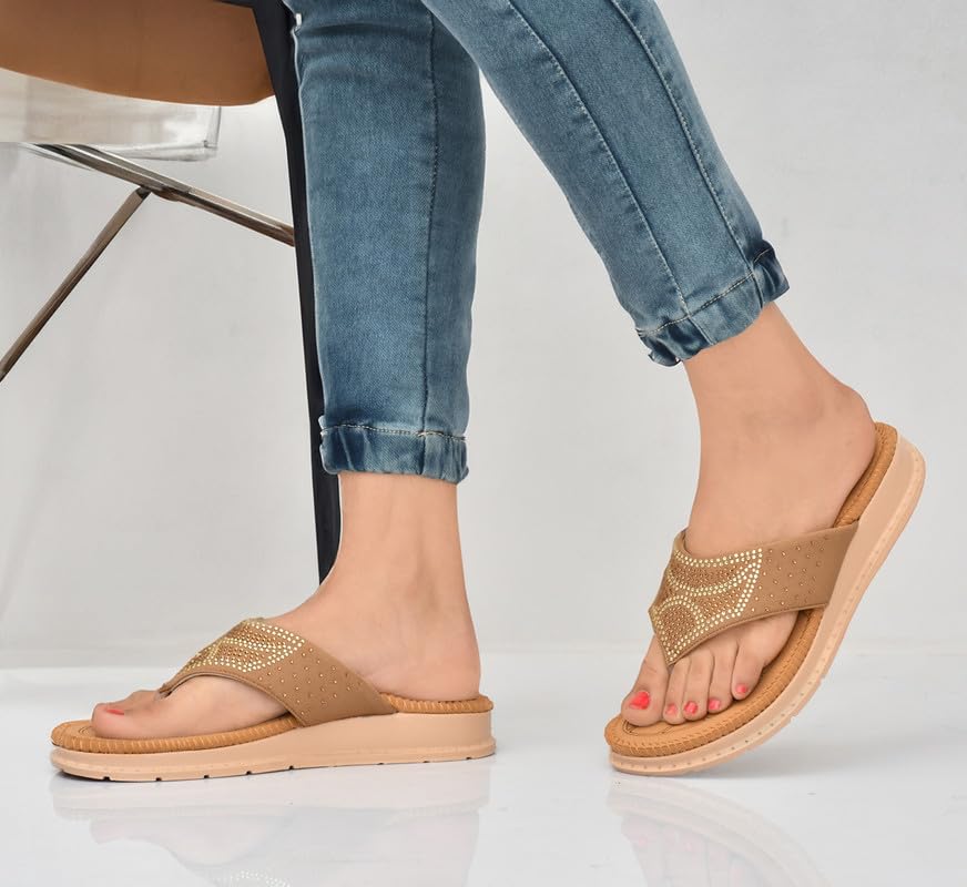Image of HEALTH FIT Diabetic & Orthopedic with Super Extra Soft Ortho Care Anti-Skid Doubleu Flip-Flops for women Slippers /Doctor Chappal & Footwear HF329