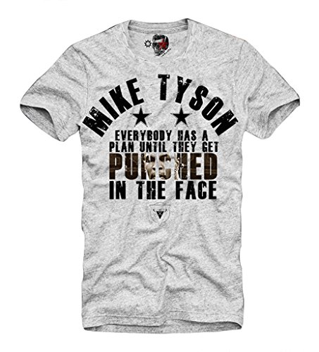 E1SYNDICATE T-SHIRT IRON MIKE TYSON KID DYNAMITE EVANDER HOLYFIELD DOPE TIGER GRIS S-XL