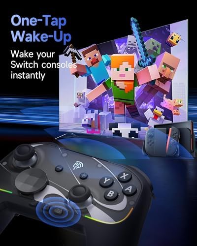 EasySMX S10 Elite Wireless Controller for Switch 2, One-Key Wake-Up, Upgraded TMR Anti-Drift Joysticks, Full Mechanical Buttons, 1200mAh Battery, HD Rumble, Motion Control, NFC, RGB Lights, Multi Platform Game Controller,Black. - 1