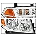 PENSUN Headlight Assembly Replacement for 2005-2008 Nissan Frontier 2005-2007 Nissan Pathfinder, Headlamps w/Chrome Housing Amber Reflector Driver and Passenger Side
