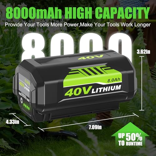 Image of 2Packs OP40804 Battery Replacement for Ryobi 40V Battery 8.0Ah Compatible with Ryobi 40 Volt Lithium OP4075A OP40601 OP40602 OP40404 OP40501 OP40261 OP4026 Power Tools