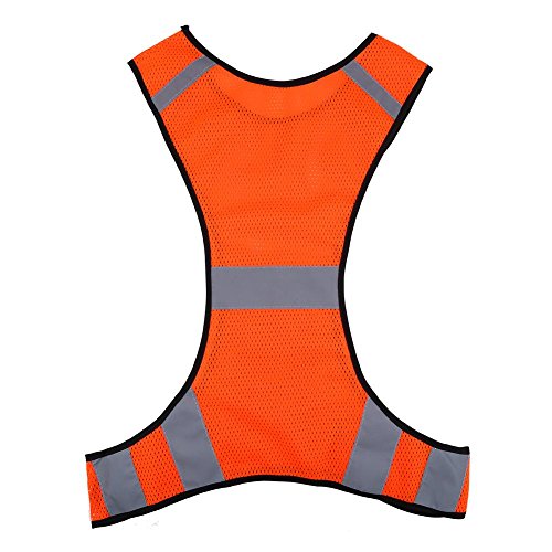 Nimoa Reflective Vest, High Visibility Reflective Safety Vest Night Running Security Clothing Adjustable Waist (Orange) - Image 2