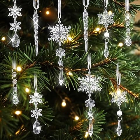 Ouligay 10Pcs Clear Christmas Tree Pendants Cover