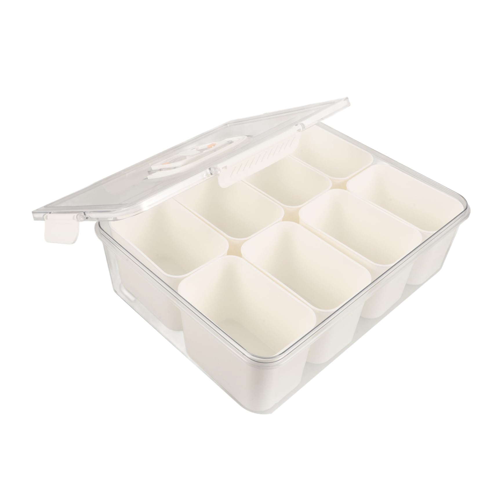 Contenitore portatile per snack, multi-scomparto per frutta, noci e caramelle, ideale per picnic, feste e viaggi, facile da pulire e gestire