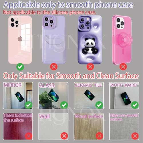 Image of THYNOX Phone Holder Suction Phone Case (Pack of 3) Anti-Slip Silicone Back Cover, Multipurpose Hands-Free Sticky Pads for Phone Adhesive Mount for Selfies Videos Mirror (Lt. Blue, Lt. Pink, White)