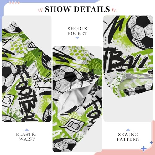 Boys' Pants Soccer Balls Football Green Spots Long Bottoms Jogger Pants Elastic Waist Trousers with Pockets S-XL4