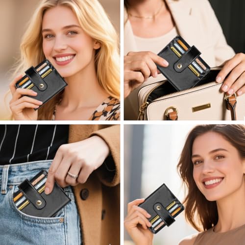 Image of Small Wallets for Women Slim Minimalist Bifold Credit Card Holder