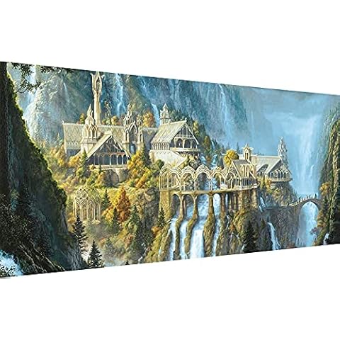 YALKIN 5D Diamond Painting Kits for Adults DIY Large Waterfall Full Round Drill (35.5x15.7inch) Crystal Rhinestone Embroidery Pictures Arts Paint by Number Kits Diamond Painting Kits for Kids Home Cover