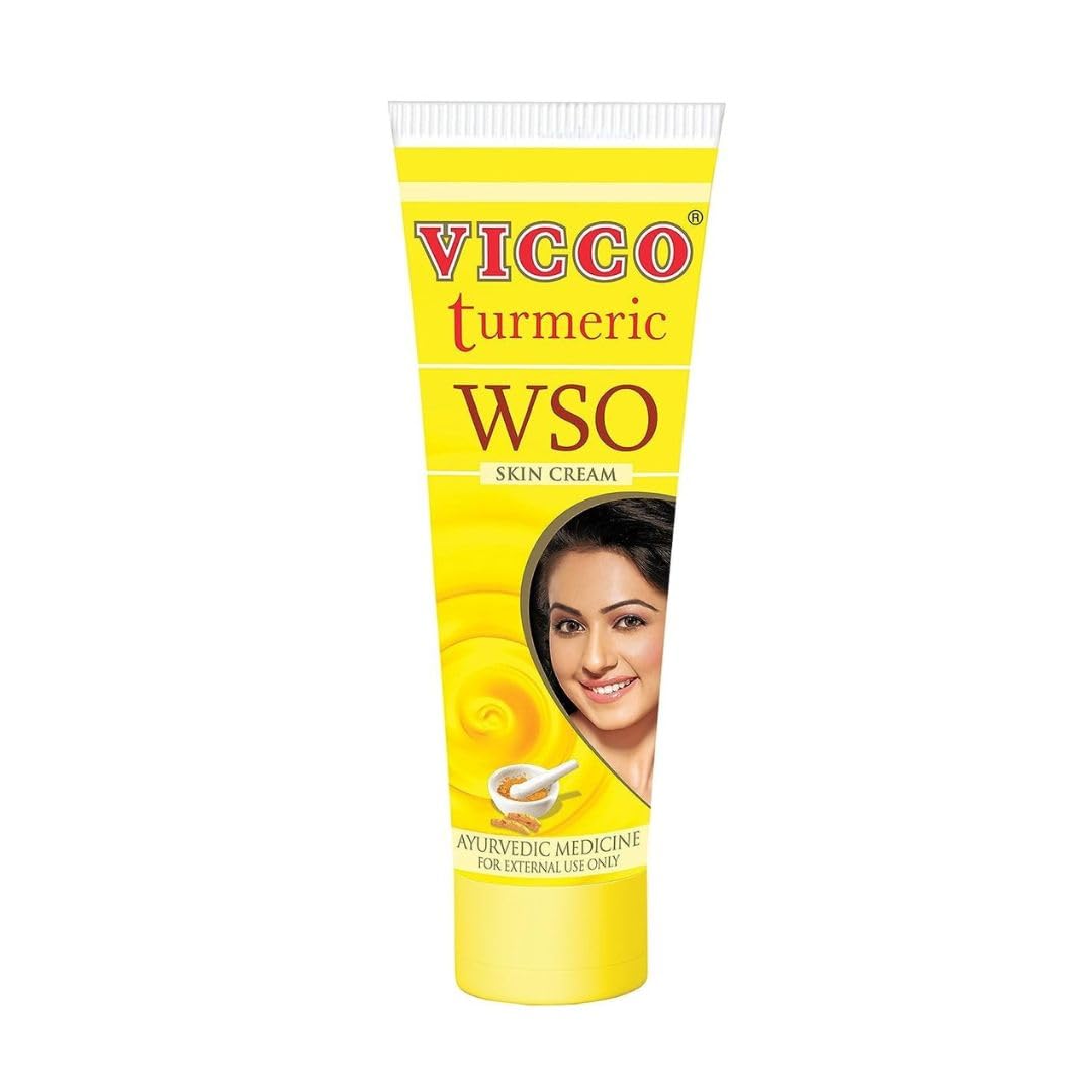Vicco Turmeric-WSO Skin Cream With Turmeric, For Healthy and Clear Skin, Suitable for All Skin Types, 100% Natural - 60g
