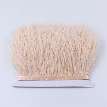 5/10Yards 8-10Cm Ostrich Feathers Trim Ostrich Ribbon for DIY Wedding Party Clothing Sewing Plumes Decoration Champagne 10 Yards