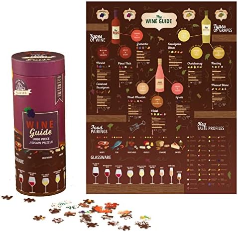 Yellow Cab Games 1000 Piece Jigsaw Puzzles for Adults - Puzzle Games for Ages 21+ Measures 21.7" x 27.6" - Unique Jigsaw Puzzles, 1000 Piece Puzzle for Adults, Great Gift Idea – Wine Guide Puzzle