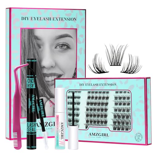 Wispy Lash Clusters Kit 144pcs Lashes Extension Kit 3 Styles Eyelash Clusters Individual Eyelash Extensions Kit Lash Bond And Seal,Remover,Lash Applicator Tool (ASA,C-Mix8-16mm Kit)