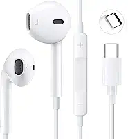 Fone de Ouvido Tipo C com Microfone – Compatível com Todos Celulares com Entrada USB-C, Smartphones, Tablets, Notebooks, Iphone e Android, Com Fio, Estéreo