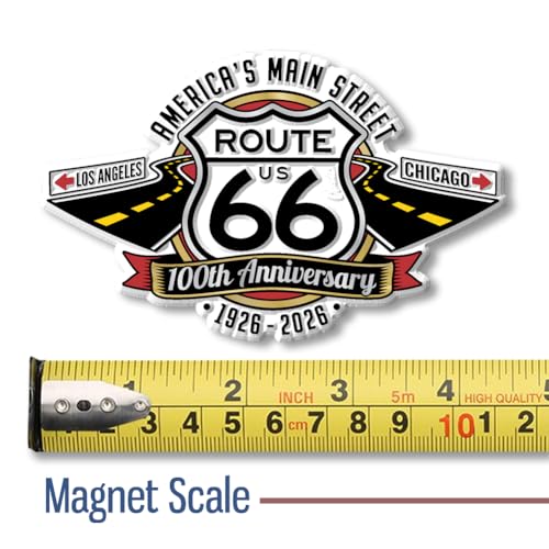 Imán Route 66 aniversario 100 años, 4.4 x 2.7 pulg miniatura 2