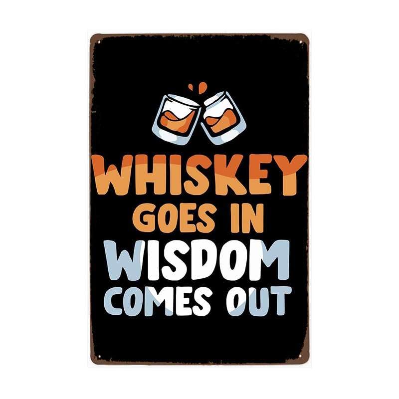 Whiskey Bar - Placa de metal retro vintage (4 unidades)