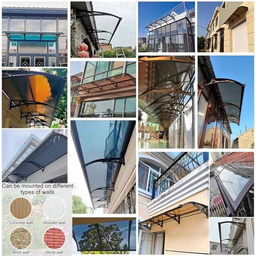 Auvent extérieur en polycarbonate haute résistance structure aluminium pour porte - 7