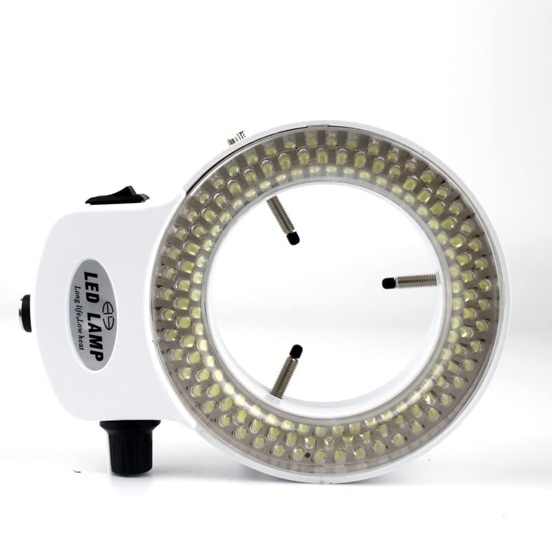 144 LED Regulowany pierścień oświetlacz światła lampa do szkła powiększającego 110V 220V Przemysłowy mikroskop trójokularowy obiektyw kamery wideo (kolor: Złoto)