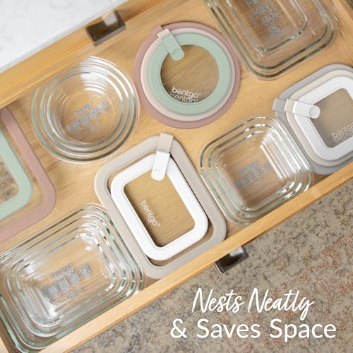 Image of Bentgo Signature Glass Food Storage Containers with Lids, 4 Piece Set
