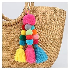 Hongtai Boheemse accessoires handgemaakte sleutelhanger kralen ketting pompom handtas opknoping sleutelhanger verjaardagscadeau cadeau (Color : 4)