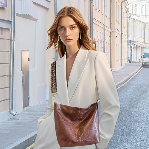 Image of Fashion Hobo Bags for Women Vegan Leather Crossbody Bag with Guitar Strap Shoulder Purses and Handbags