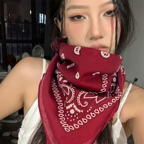 Red Bandanas in Soft Polyester for Men Women Bandana Paisley Scarf Neckerchief Bulk or Single Gift Pack4