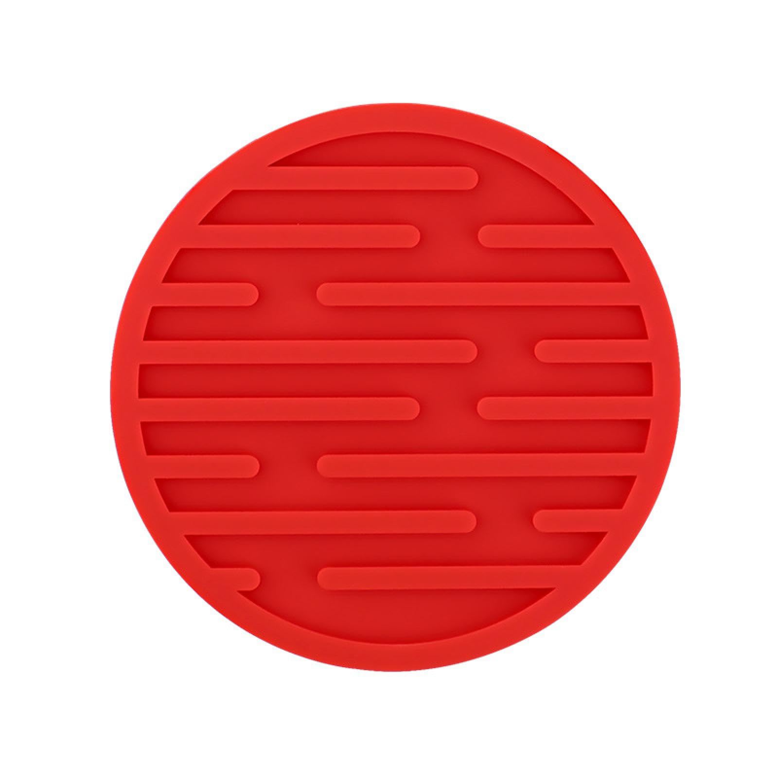 Silicone coaster, round silicone heat insulation pad, anti-scald tea coaster 6pcs