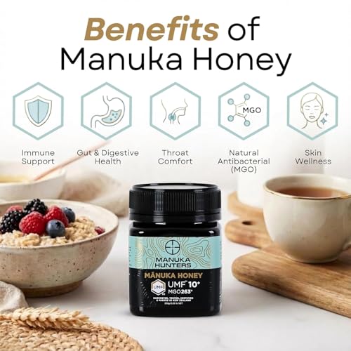 Image of Manuka Hunters UMF 10+ /MGO 263+ Certified New Zealand Manuka Honey - 8.8oz /250g Jar