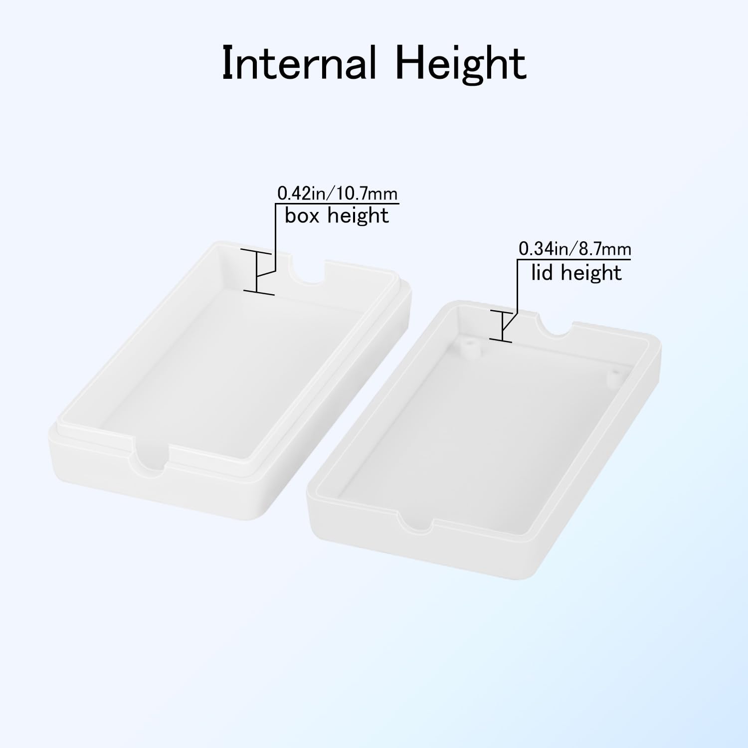 Project Box 8 Pieces Electrical Box Small Junction Box ABS Plastic Enclosure Power Electronic Case White 2.36" x 1.42" x 0.67"(60 x 36 x 17mm)