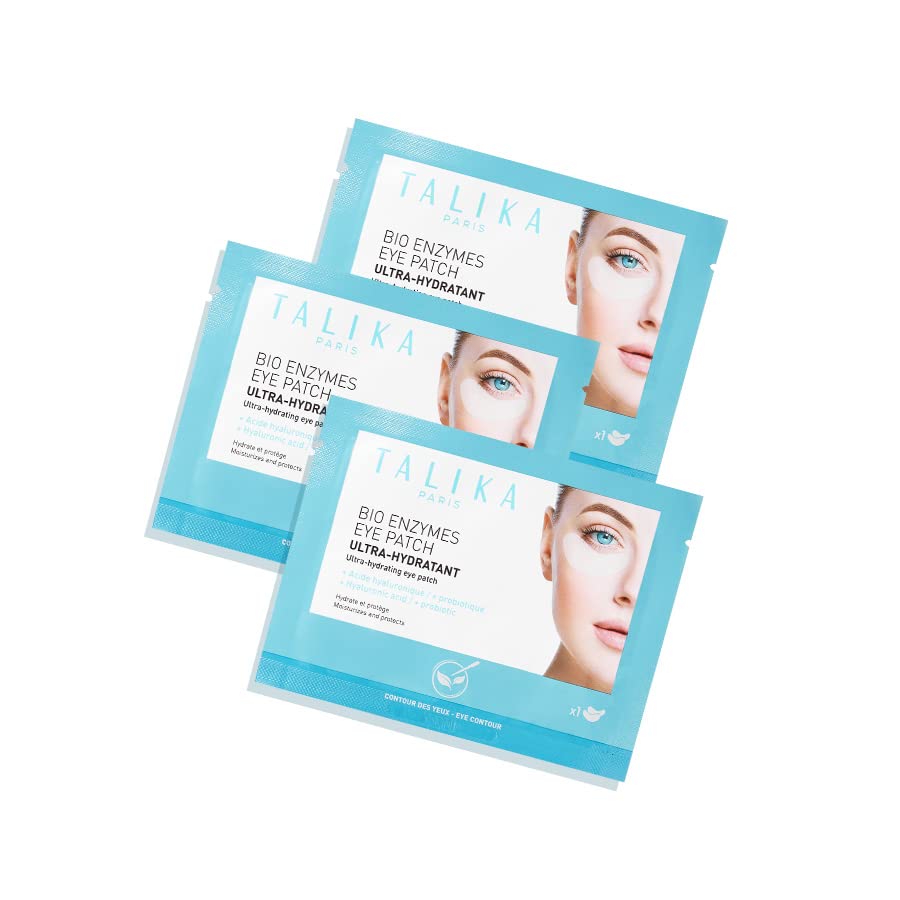 TALIKABio Enzymes Eye Patch (3 Pack) - Instant Ultra-Moisturising Under Eye Patches for Adults - Eye Mask For Dark Circles Tired Eyes & Puffiness