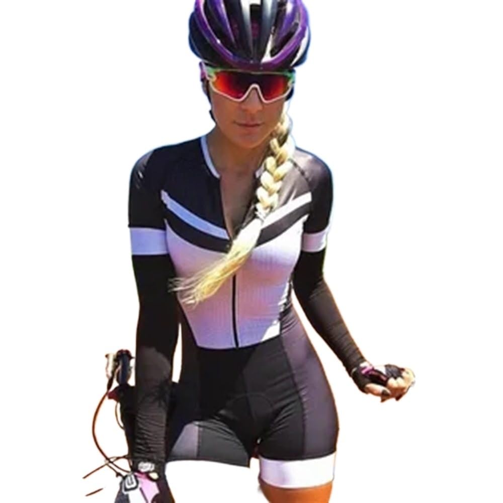 Triathlon Rennanzug Damen Fahrradanzug Skinsuit Overall Langarm 9D Gel Sommer Mountainbike Fahrradbekleidung