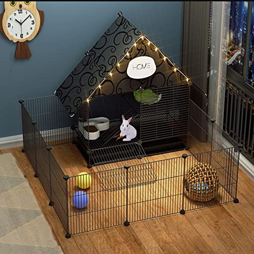 Cage à lapin anti-projection à 2 étages avec bacs profonds amovibles