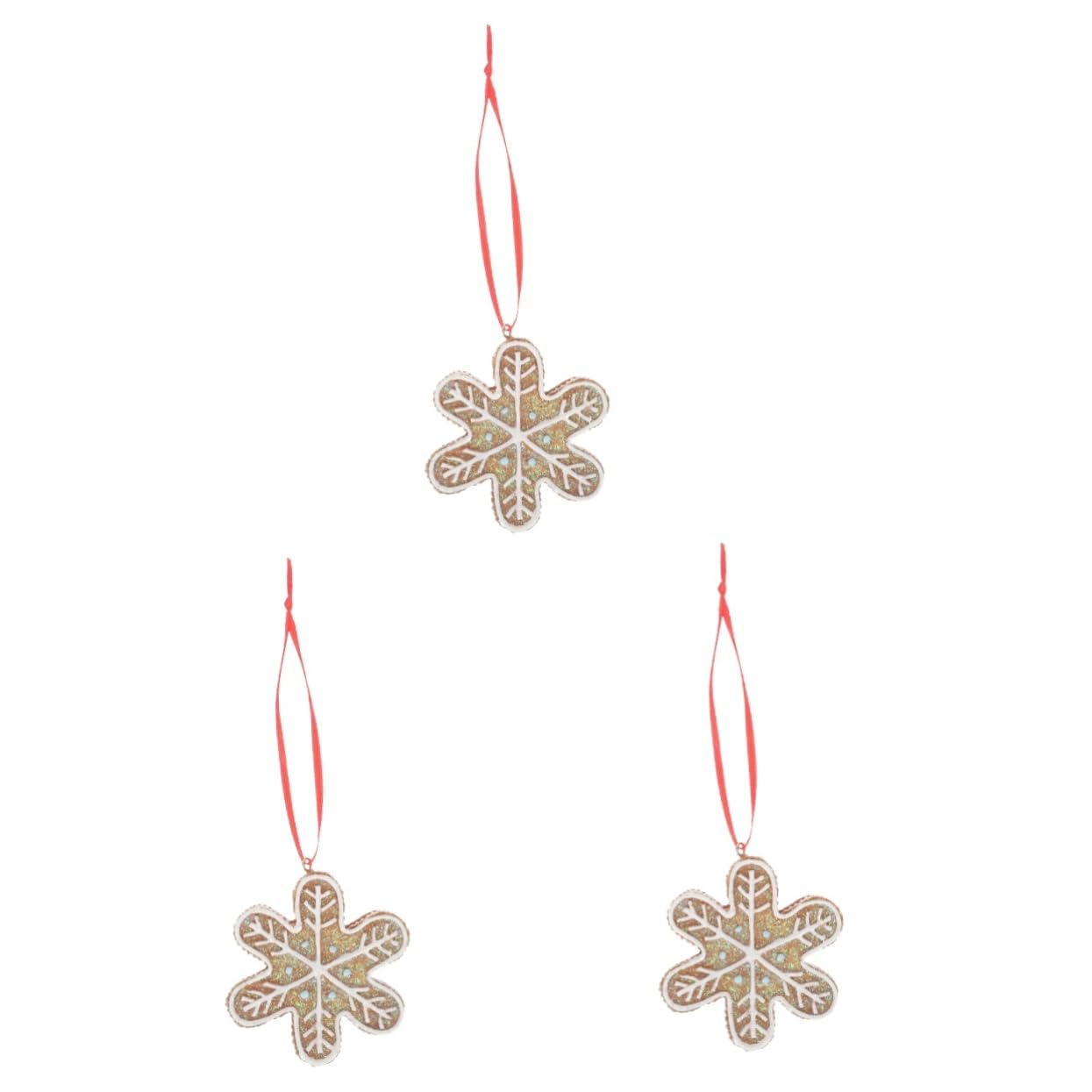 PRETYZOOM 3 Piezas Decoración del Árbol De Navidad Precioso Colgante De Nieve Colgante De Navidad Adorno De Hombre De Pan De Jengibre Decoración Hogareña Mini Figuras Resina Light Brown