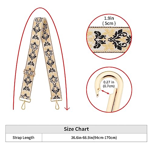 Image of Wide Shoulder Strap Adjustable Replacement Belt Guitar Style Crossbody Bag Handbag Strap Multicolor Canvas Straps(Wide:2in)(Color54)
