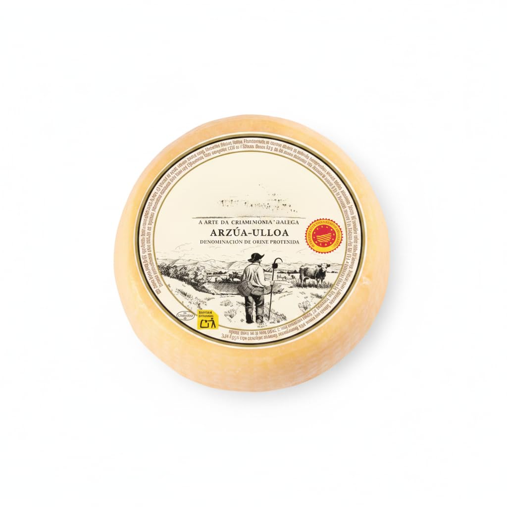 Queso DOP Arzúa-Ulloa de Galicia - Pieza de 650g - Queso de Vaca Madurado de Textura Cremosa - Elaboración Tradicional Gallega con Leche Entera - Alto Contenido en Calcio Natural - NEXU