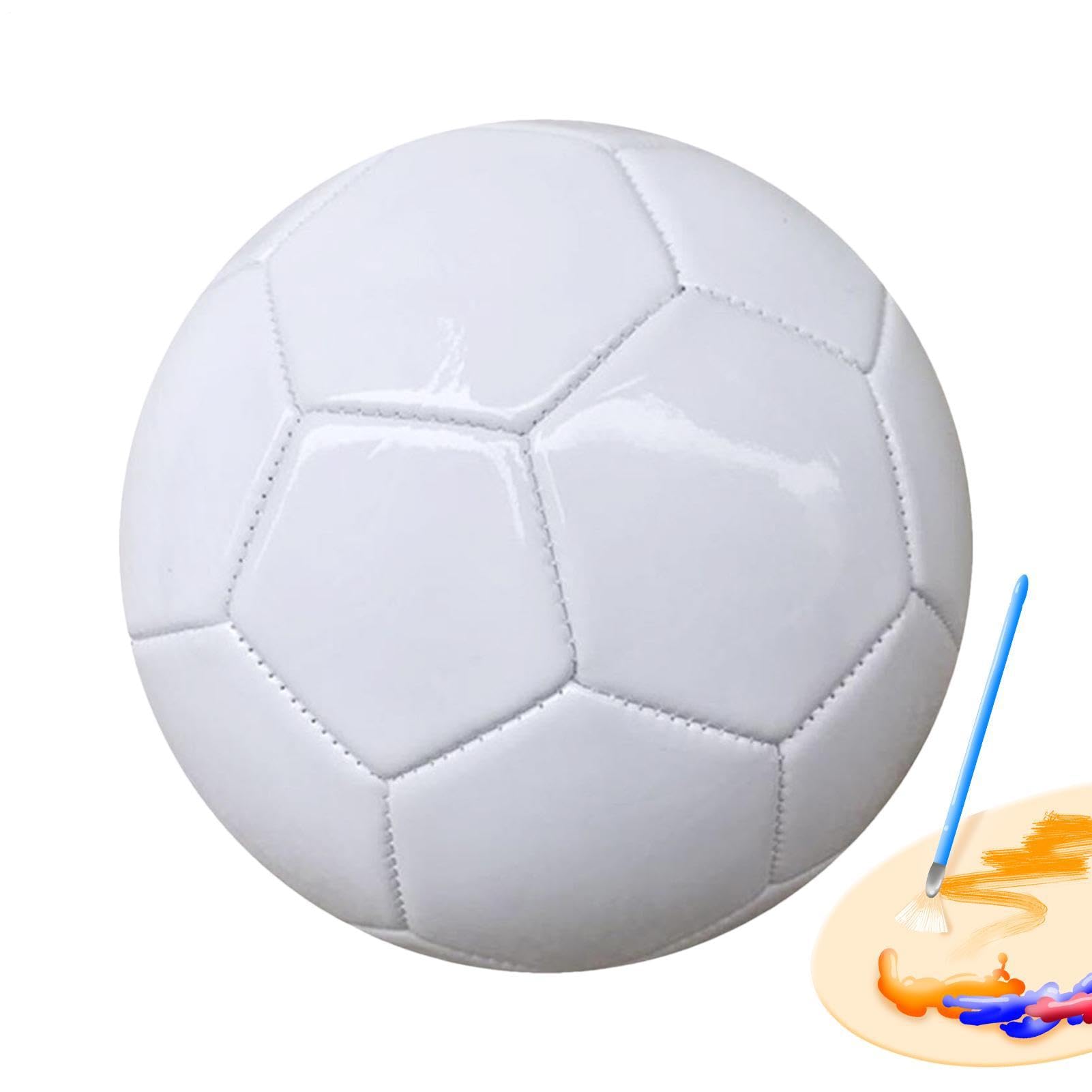 fbgnfihi EVA Foam White Soccer Ball, Autograph Signing Football, Plain White Footballs Ball, for Birthday Graduation, Painting Football, for Kids Adults, High School College