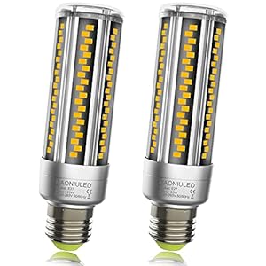 HAONIULED E27 Ledlamp, 20 W, 2500 lumen, E27-gloeilamp, maïs, vervangt 200 W gloeilamp, lamp E27, 3000 K warm wit, led E27 maïskolflampen, 360 graden spaarlamp, verpakking van 2 stuks