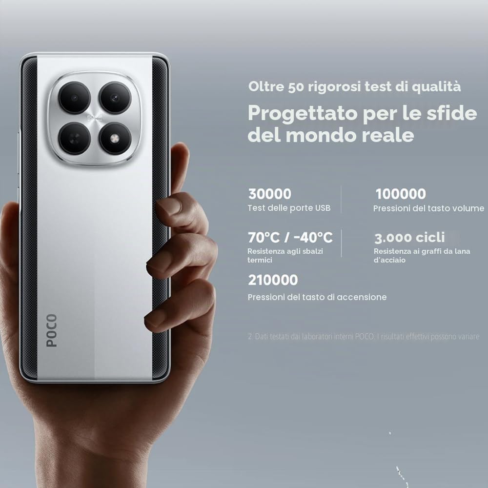 XIAOMI POCO M8 5G Smartphone, 8+512 GB, Argento