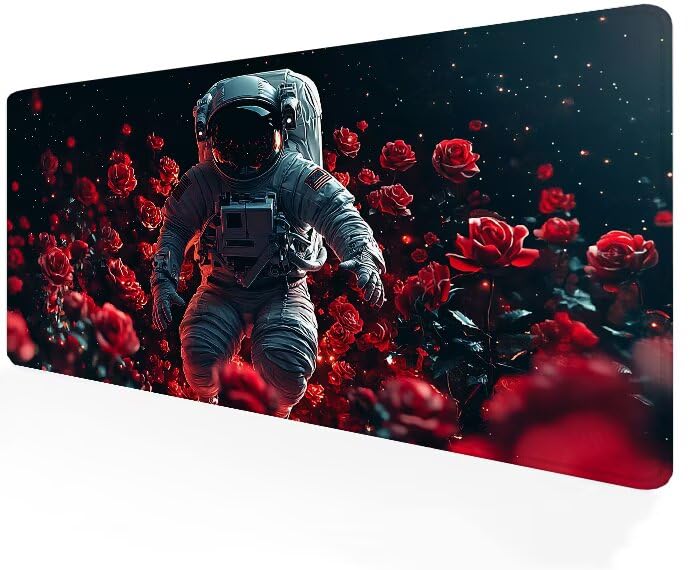 Tapis de souris gamer XXL rouge anti-glisse pour résoudre le manque d'espace de bureau