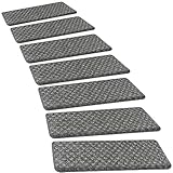 Photo Gallery pure era set di tappetini antiscivolo per scale per interni e animali domestici, 23 x 76 cm (14 pezzi, grigio con graticcio a diamante) Photo Gallery pure era set di tappetini antiscivolo per scale per interni e animali domestici, 23 x 76 cm (14 pezzi, grigio con graticcio a diamante)